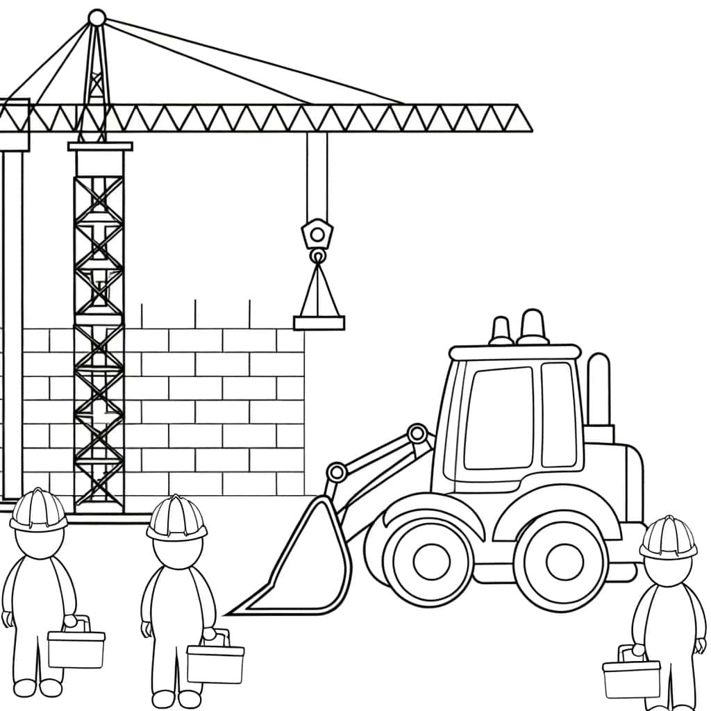 Coloriage Chantier de construction à imprimer et colorier