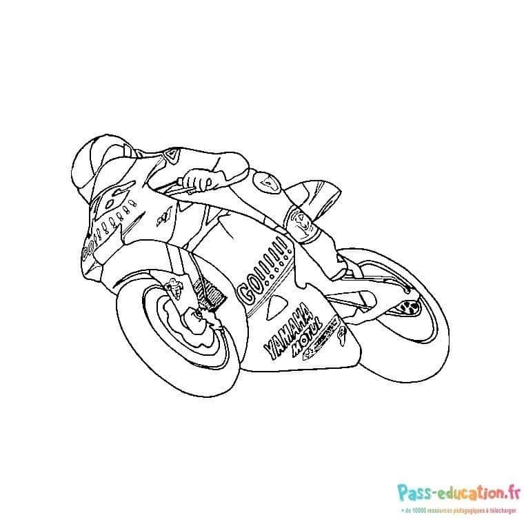 Coloriage Pilote de moto à imprimer et colorier