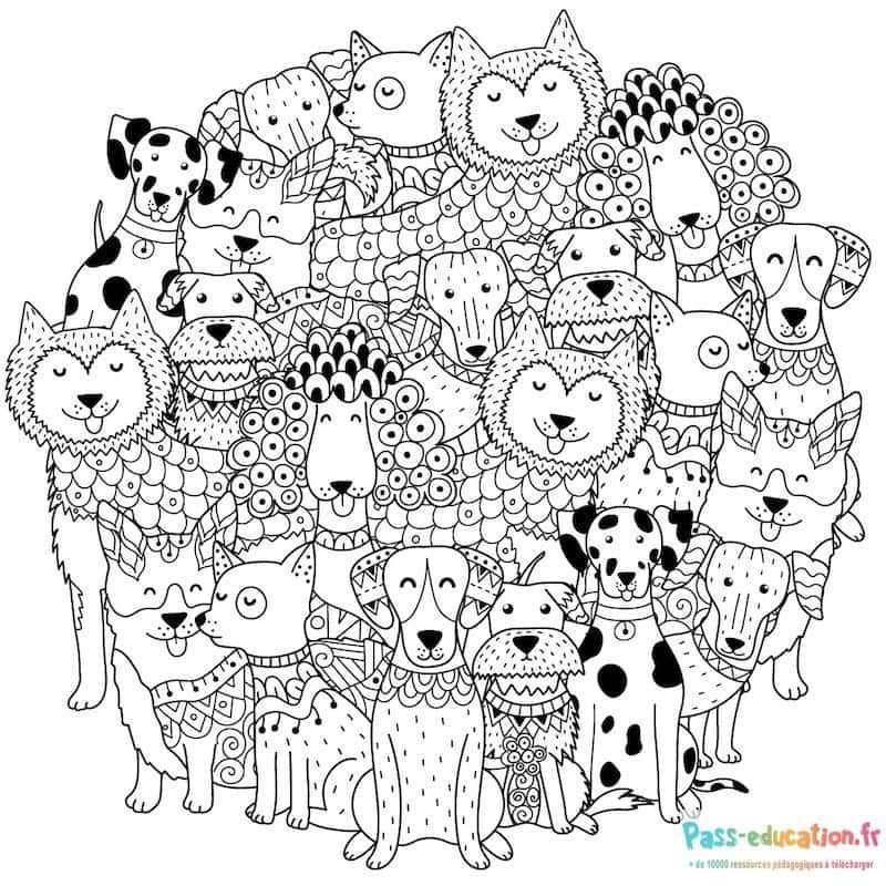 Coloriage Fête canine à imprimer et colorier