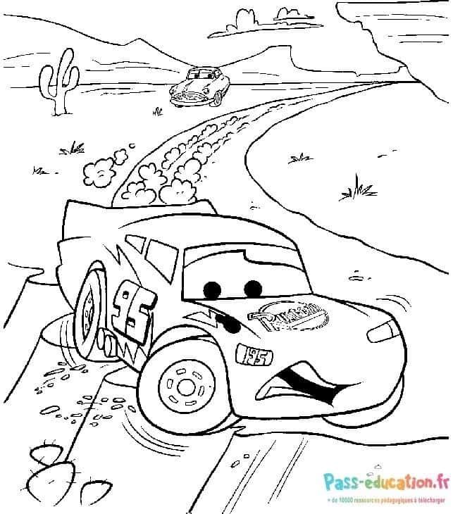 Coloriage Flash McQueen à imprimer et colorier