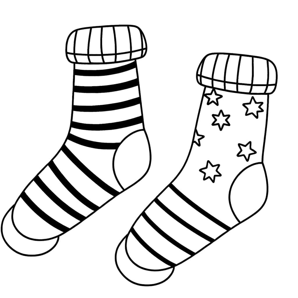 Coloriage Chaussettes fantaisie à imprimer et colorier