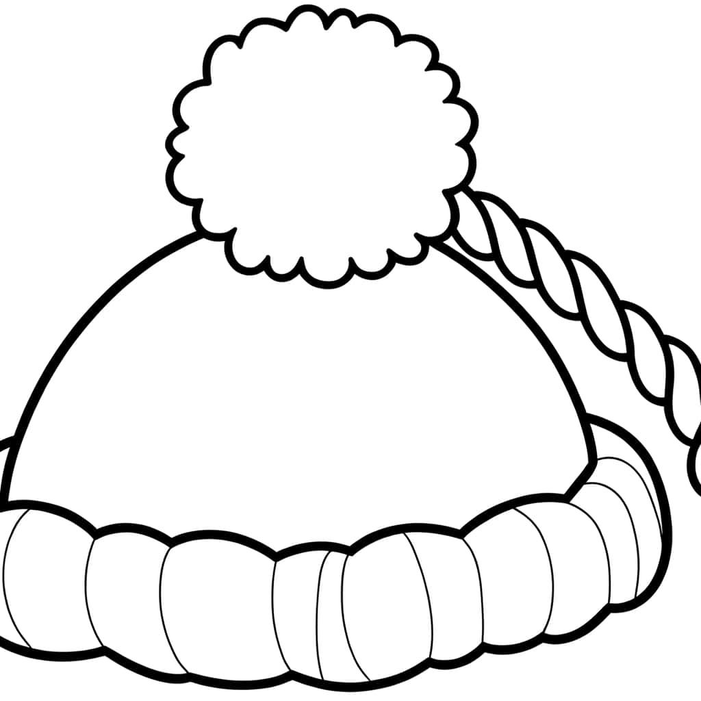 Coloriage Bonnet à pompon à imprimer et colorier