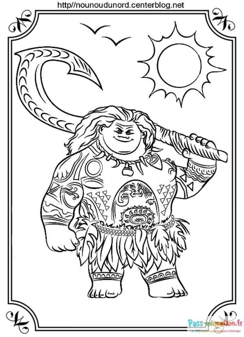 Coloriage Guerrière polynésienne à imprimer et colorier