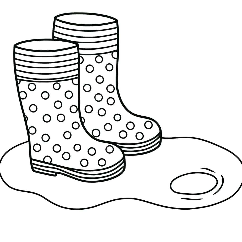 Coloriage Botte De Pluie à imprimer et colorier