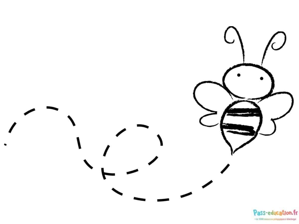 Coloriage Abeille volante à imprimer et colorier