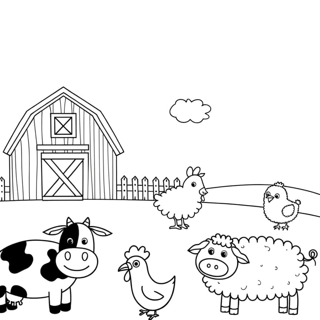 Coloriage Animaux de ferme à imprimer et colorier