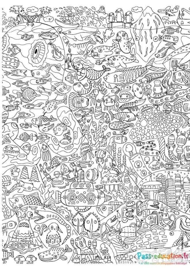 Coloriage Monde sous-marin à imprimer et colorier