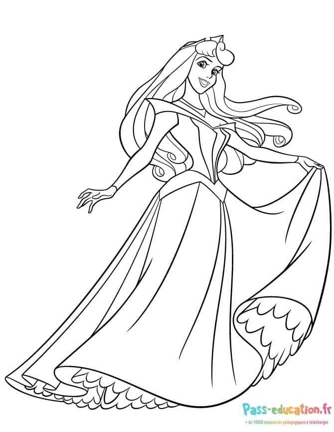 Coloriage Princesse élégante à imprimer et colorier