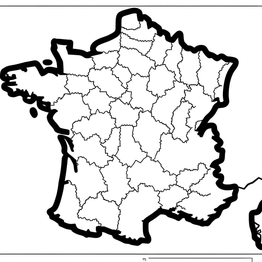 Coloriage Carte de France à imprimer et colorier