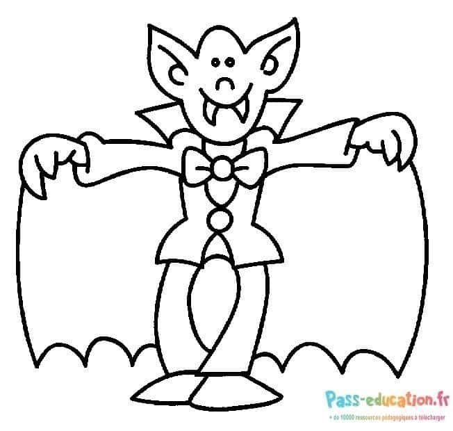 Coloriage Vampire souriant à imprimer et colorier