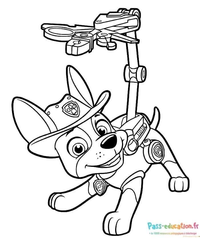 Coloriage Chiot policier acrobate à imprimer et colorier