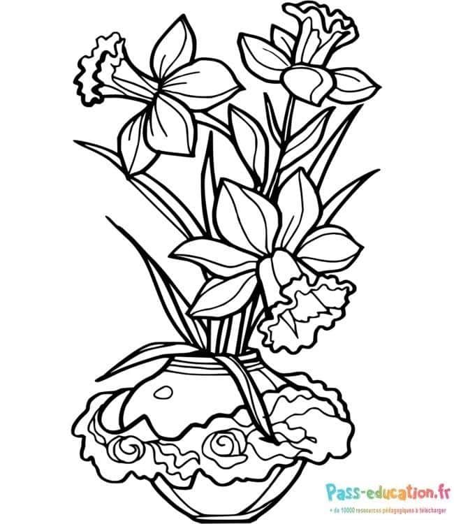 Coloriage Bouquet de fleurs à imprimer et colorier