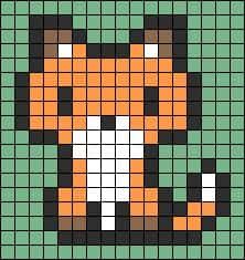 Coloriage Renard pixelisé à imprimer et colorier