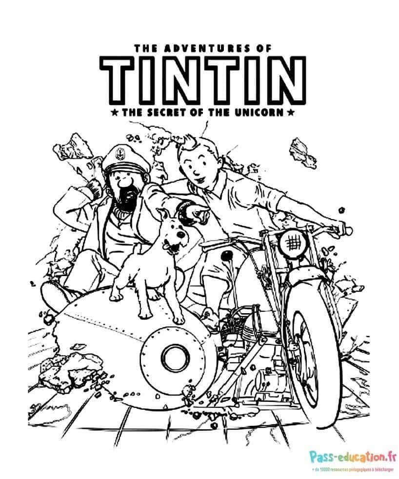 Coloriage Aventures de Tintin à imprimer et colorier