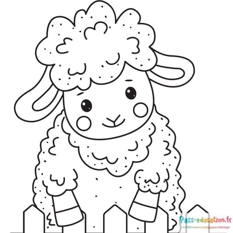 Coloriage Mouton joyeux à imprimer et colorier
