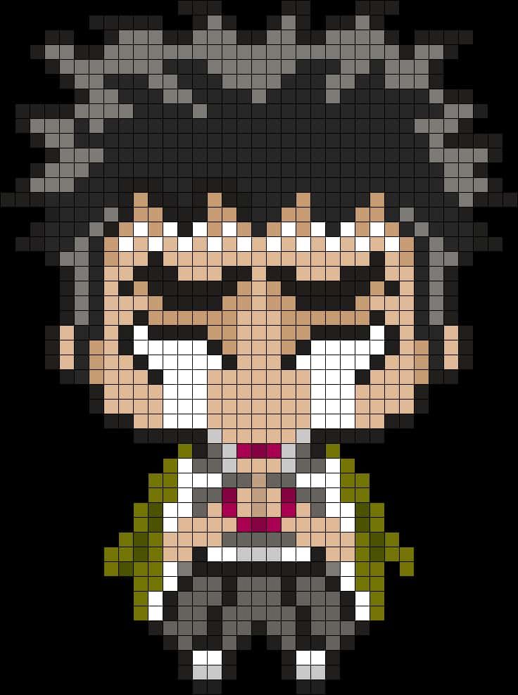 Coloriage Démon Pixelisé à imprimer et colorier