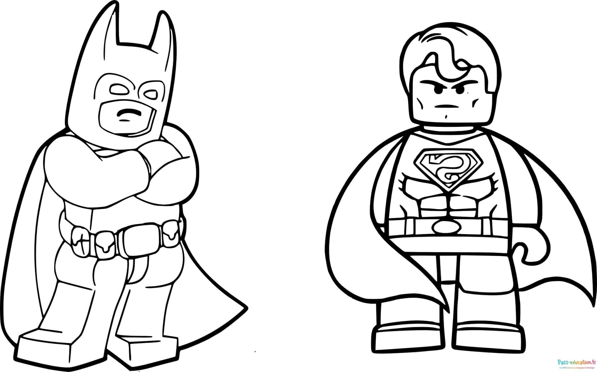 Coloriage Super-héros en duo à imprimer et colorier