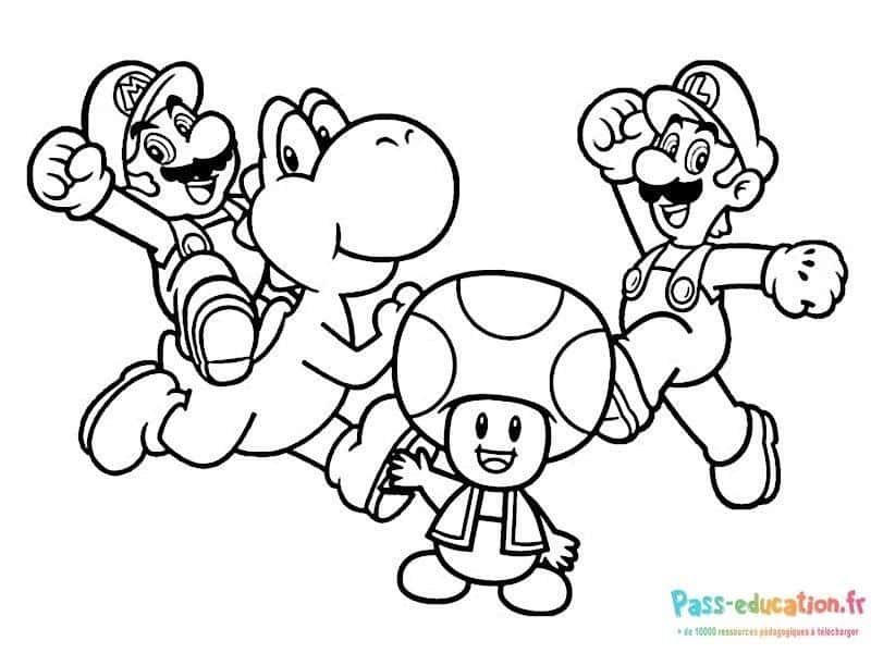 Coloriage Aventure Mario à imprimer et colorier