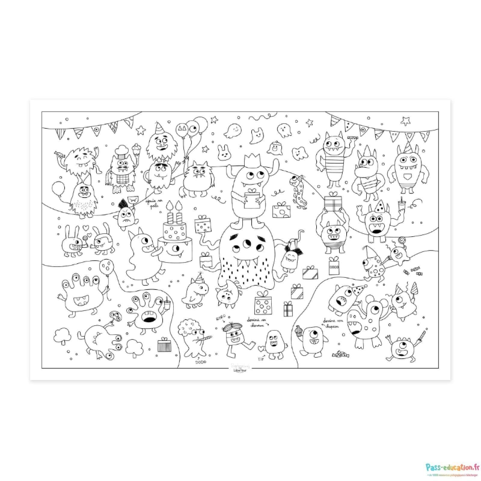 Coloriage Fête des monstres à imprimer et colorier