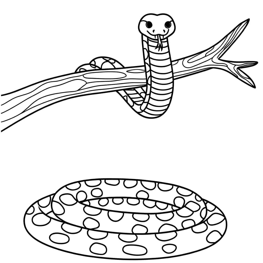 Coloriage Anaconda perché à imprimer et colorier