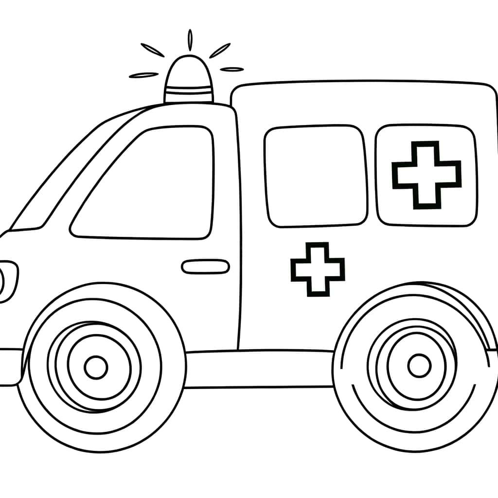 Coloriage Ambulance à imprimer et colorier