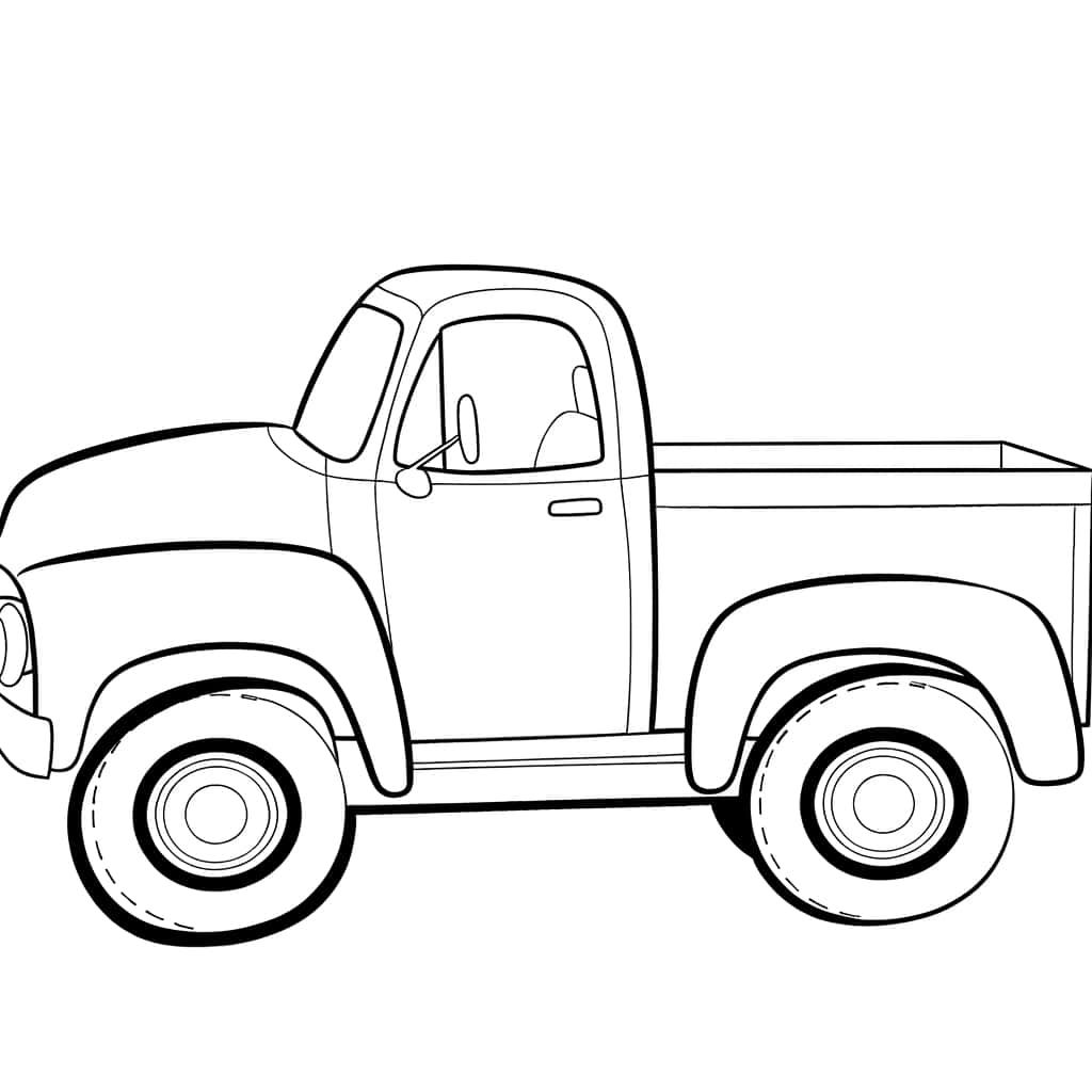 Coloriage Camionnette classique à imprimer et colorier
