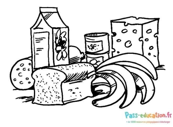 Coloriage Petit déjeuner dessiné à imprimer et colorier