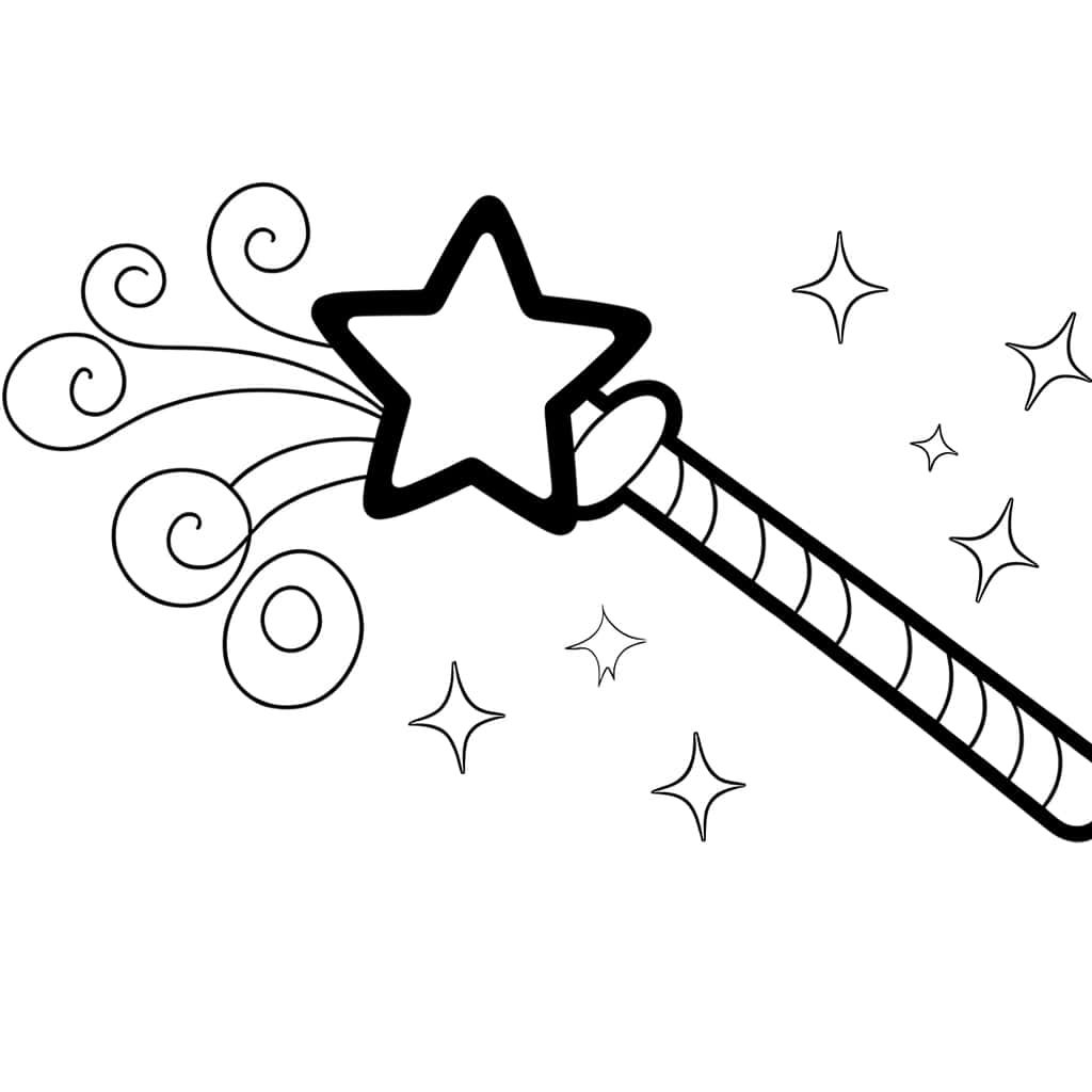 Coloriage Baguette étoilée à imprimer et colorier