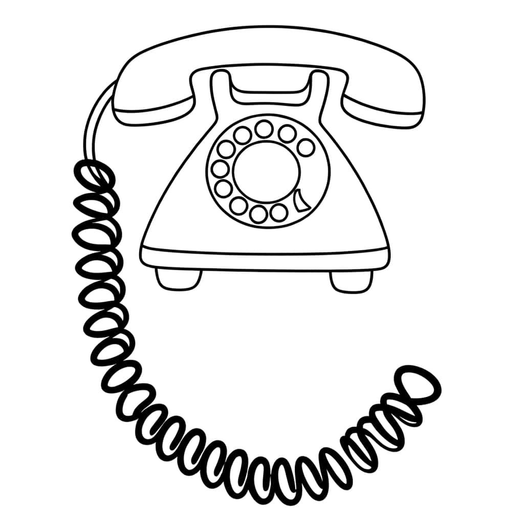 Coloriage Téléphone à composer à imprimer et colorier
