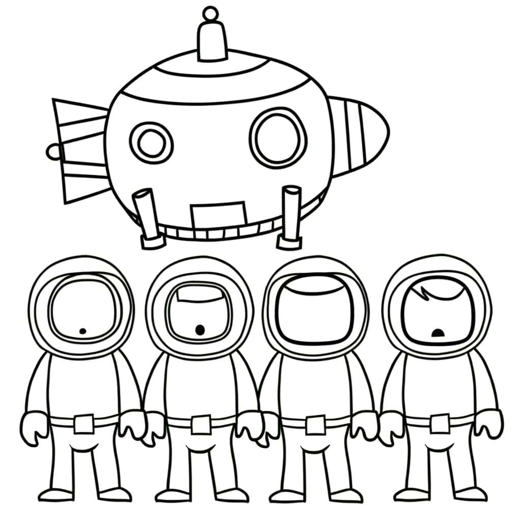 Coloriage Among Us astronautes à imprimer et colorier