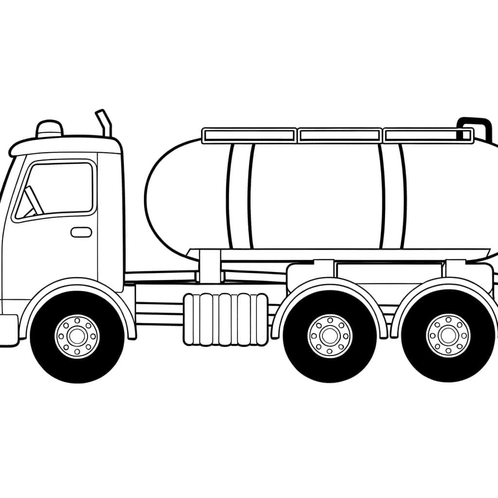 Coloriage Camion citerne à imprimer et colorier