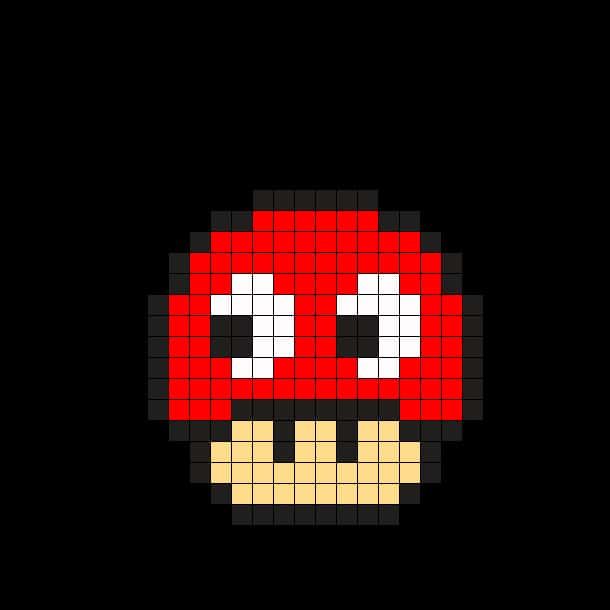 Coloriage Champignon pixel à imprimer et colorier