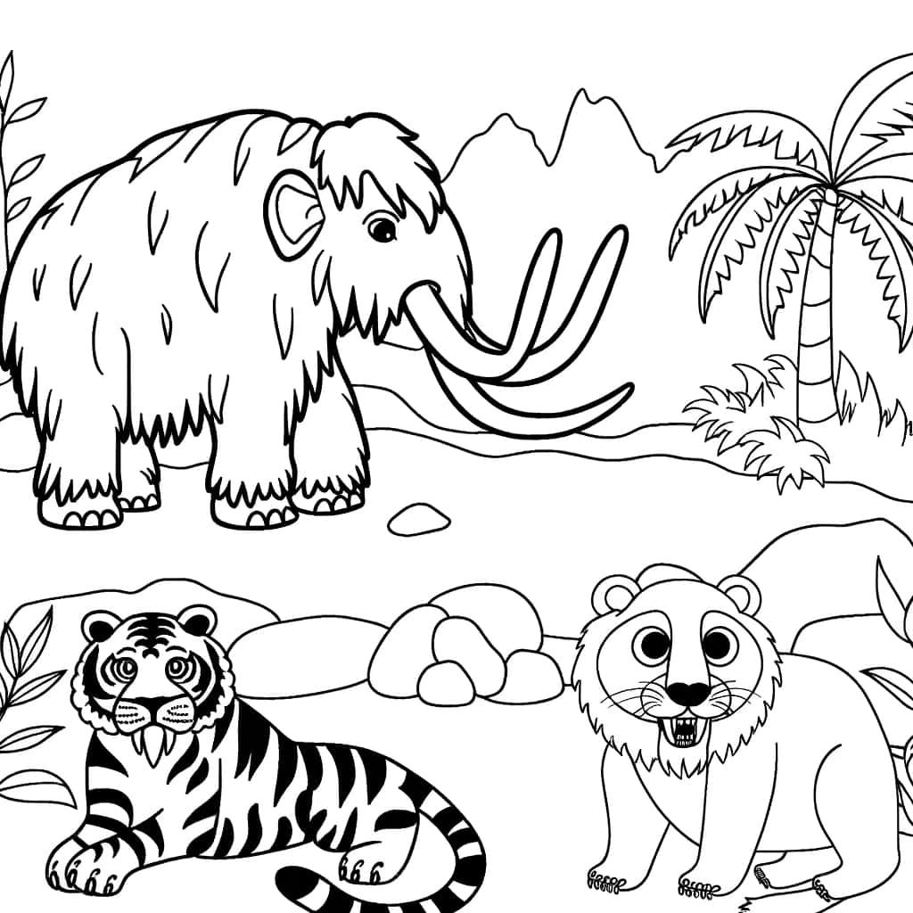 Coloriage Âge de Glace Préhistorique à imprimer et colorier