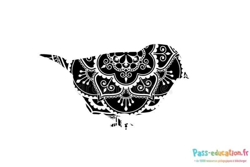 Coloriage Mandala oiseau à imprimer et colorier