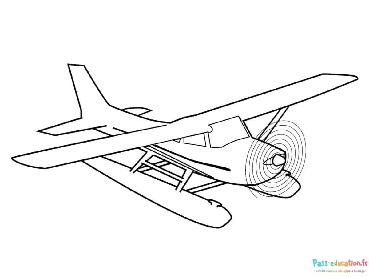 Coloriage Avion à hélice à imprimer et colorier