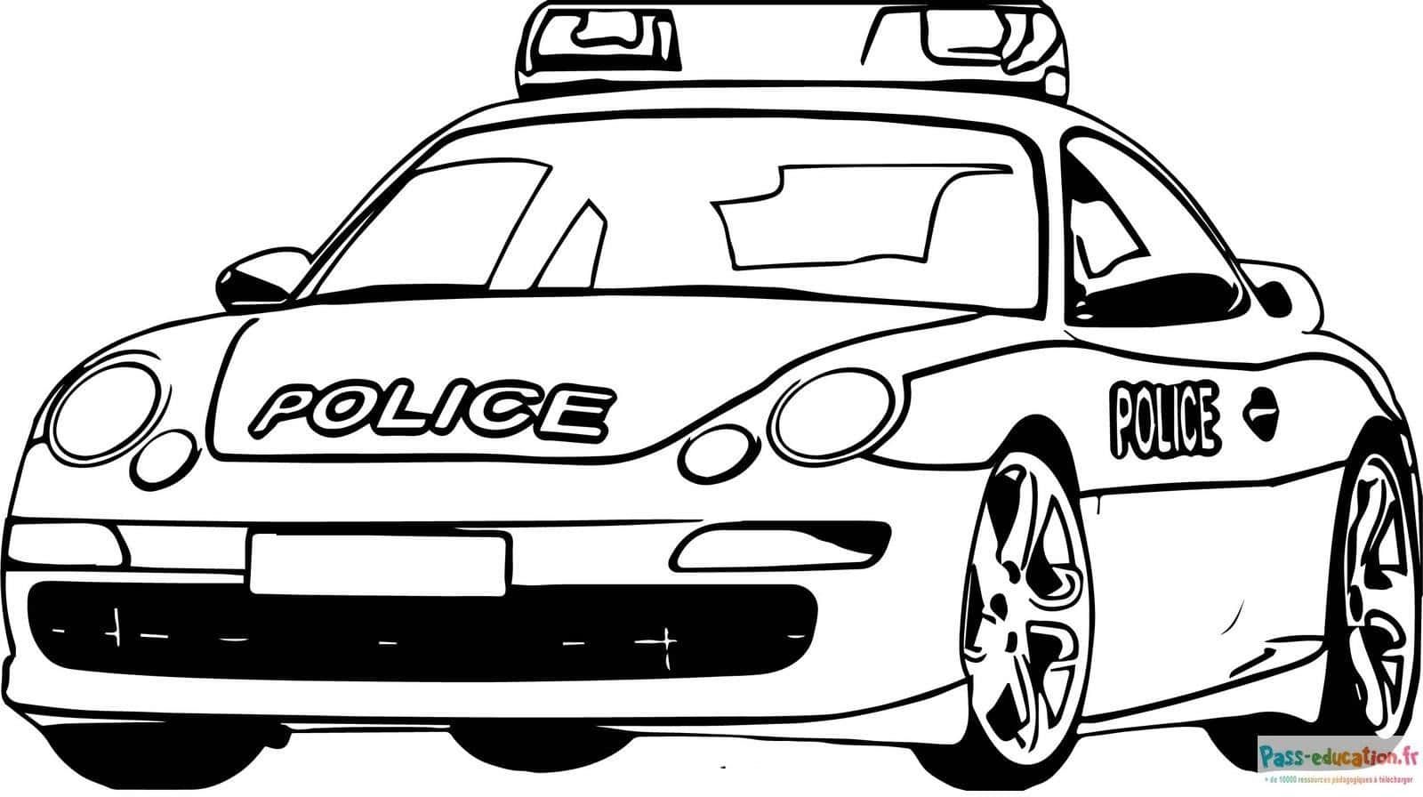 Coloriage Voiture de police à imprimer et colorier