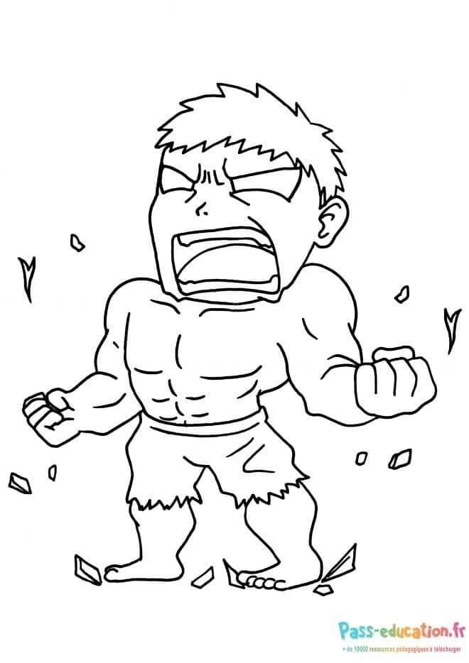 Coloriage Hulk en colère à imprimer et colorier