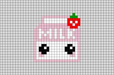 Coloriage Gâteau pixelisé à imprimer et colorier