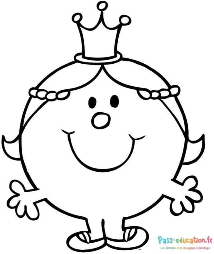 Coloriage Madame Princesse à imprimer et colorier
