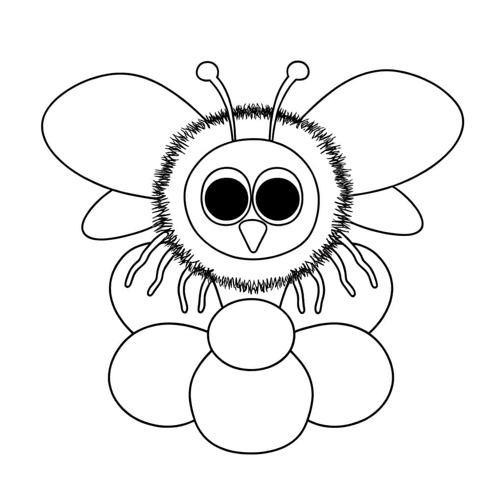 Coloriage Abeille pelucheuse à imprimer et colorier
