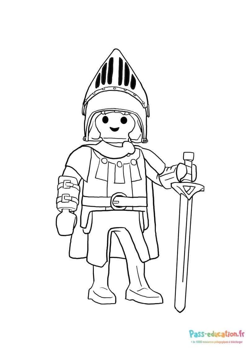 Coloriage Chevalier au repos à imprimer et colorier
