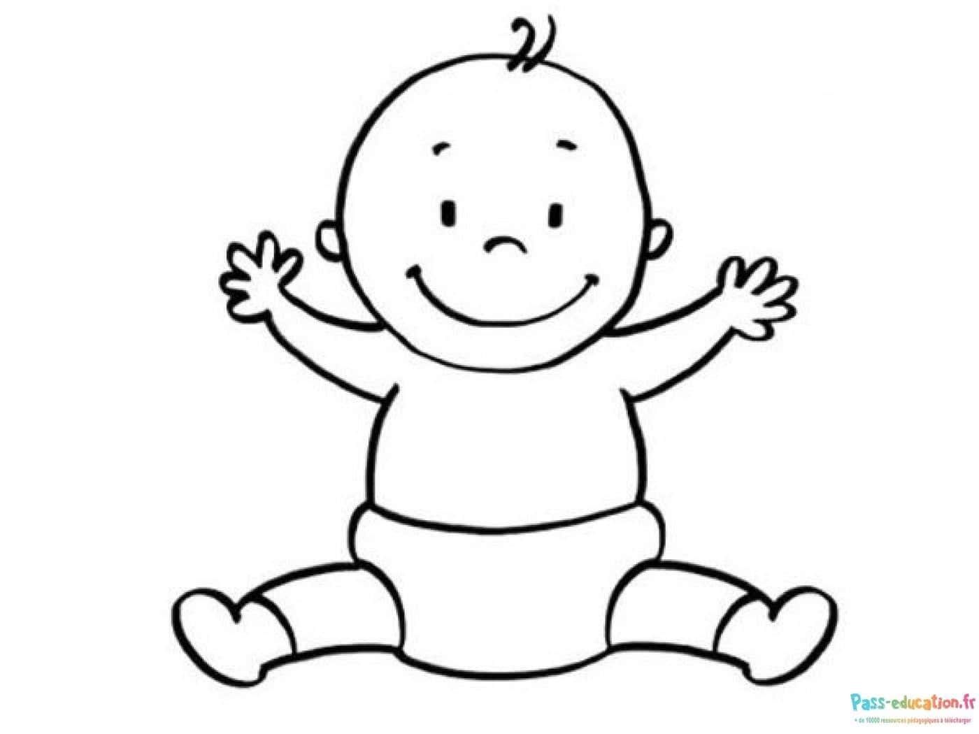 Coloriage Bébé joyeux à imprimer et colorier