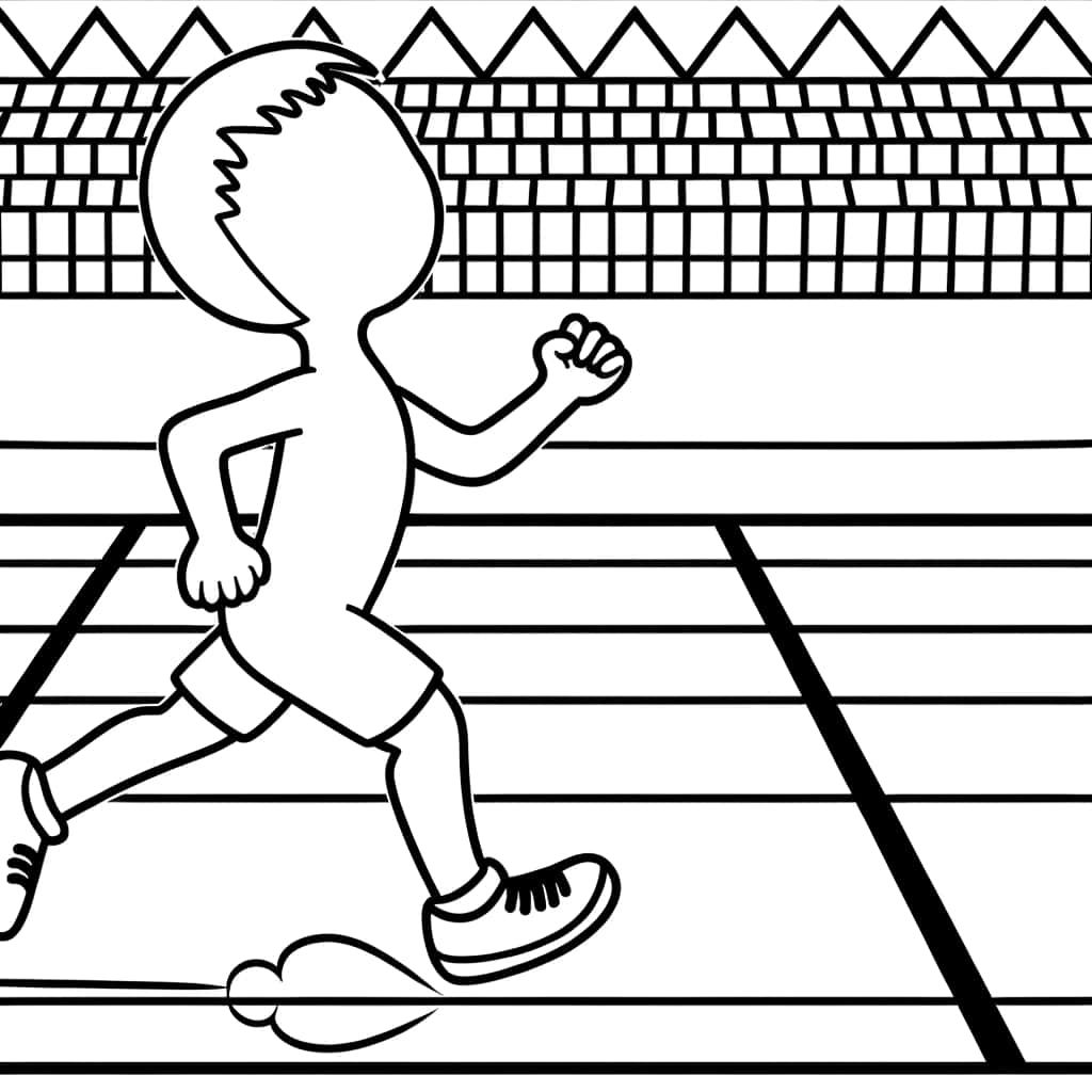Coloriage Coureur athlétisme à imprimer et colorier