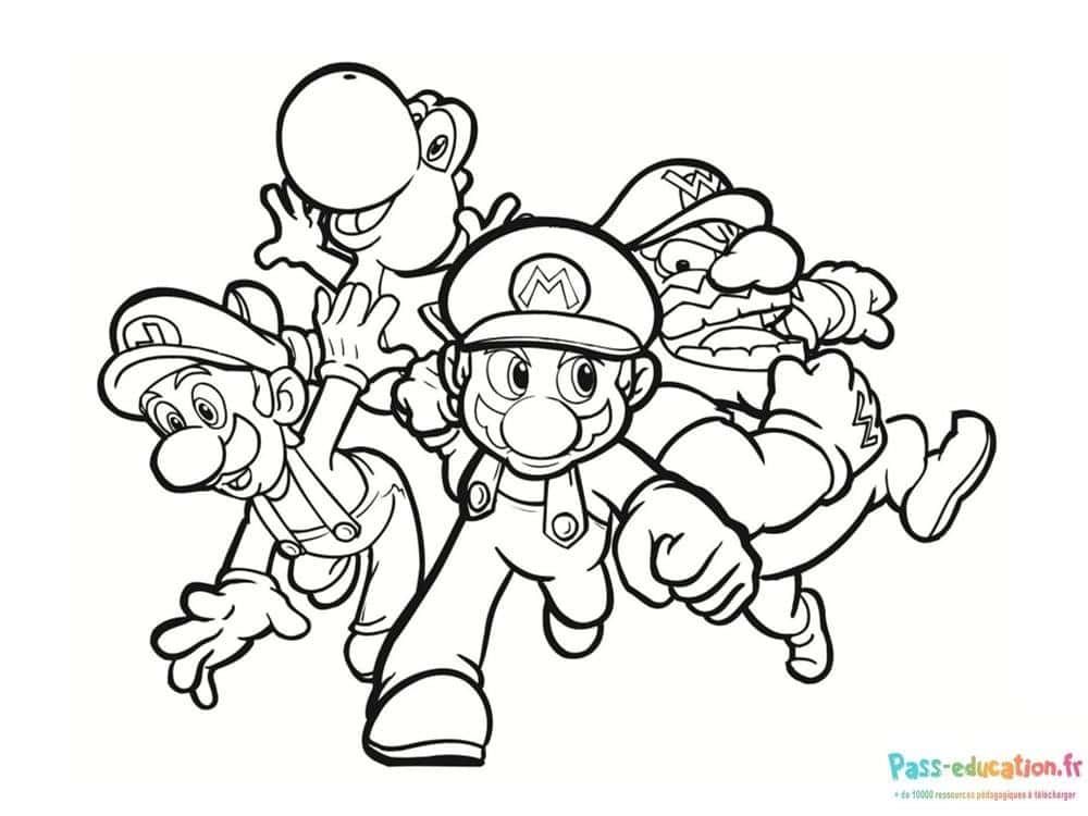 Coloriage Aventure Mario à imprimer et colorier