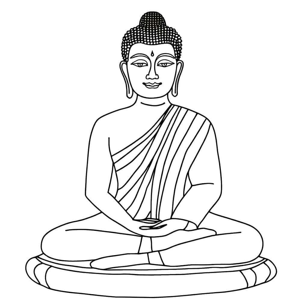 Coloriage Bouddha en méditation à imprimer et colorier