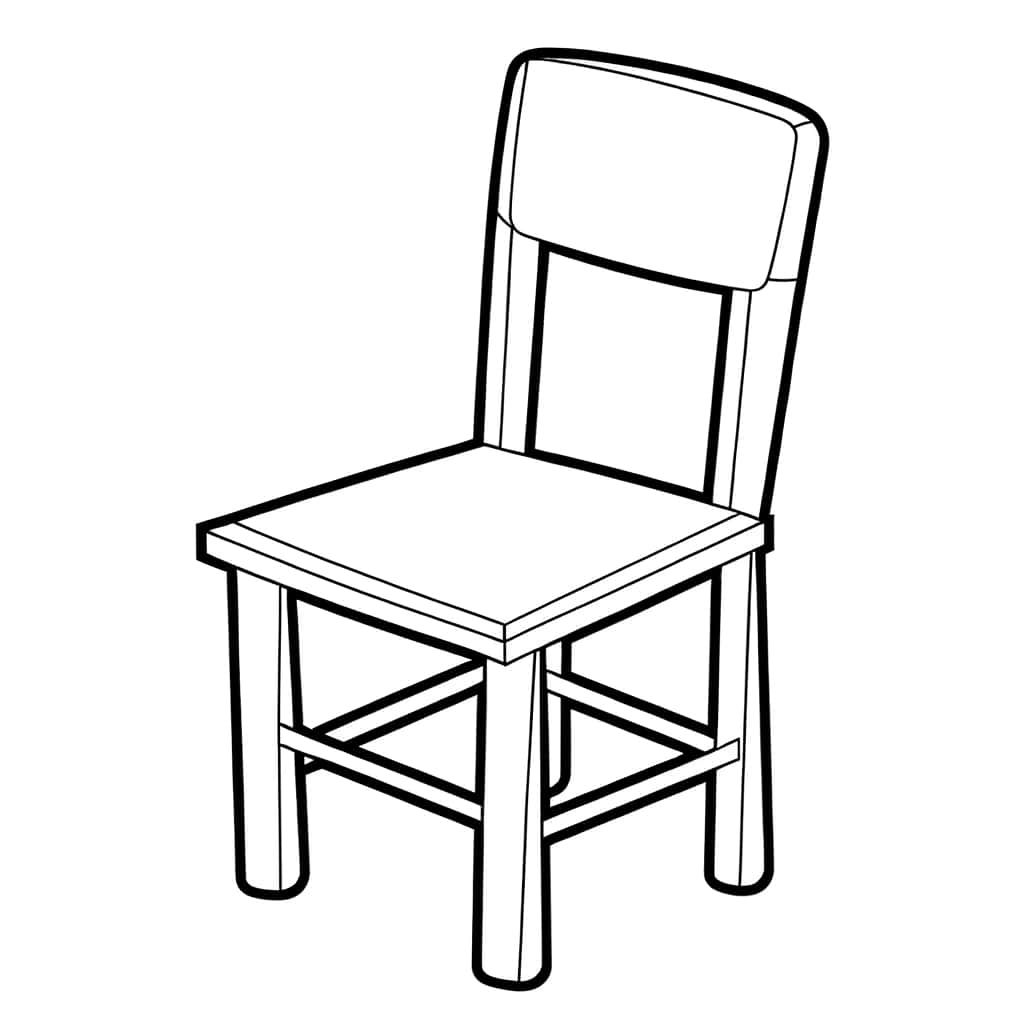 Coloriage Chaise en bois à imprimer et colorier