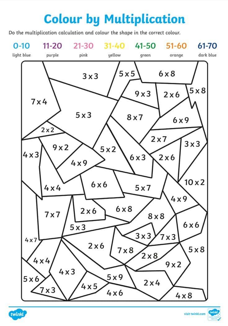 Coloriage Multiplication créative à imprimer et colorier