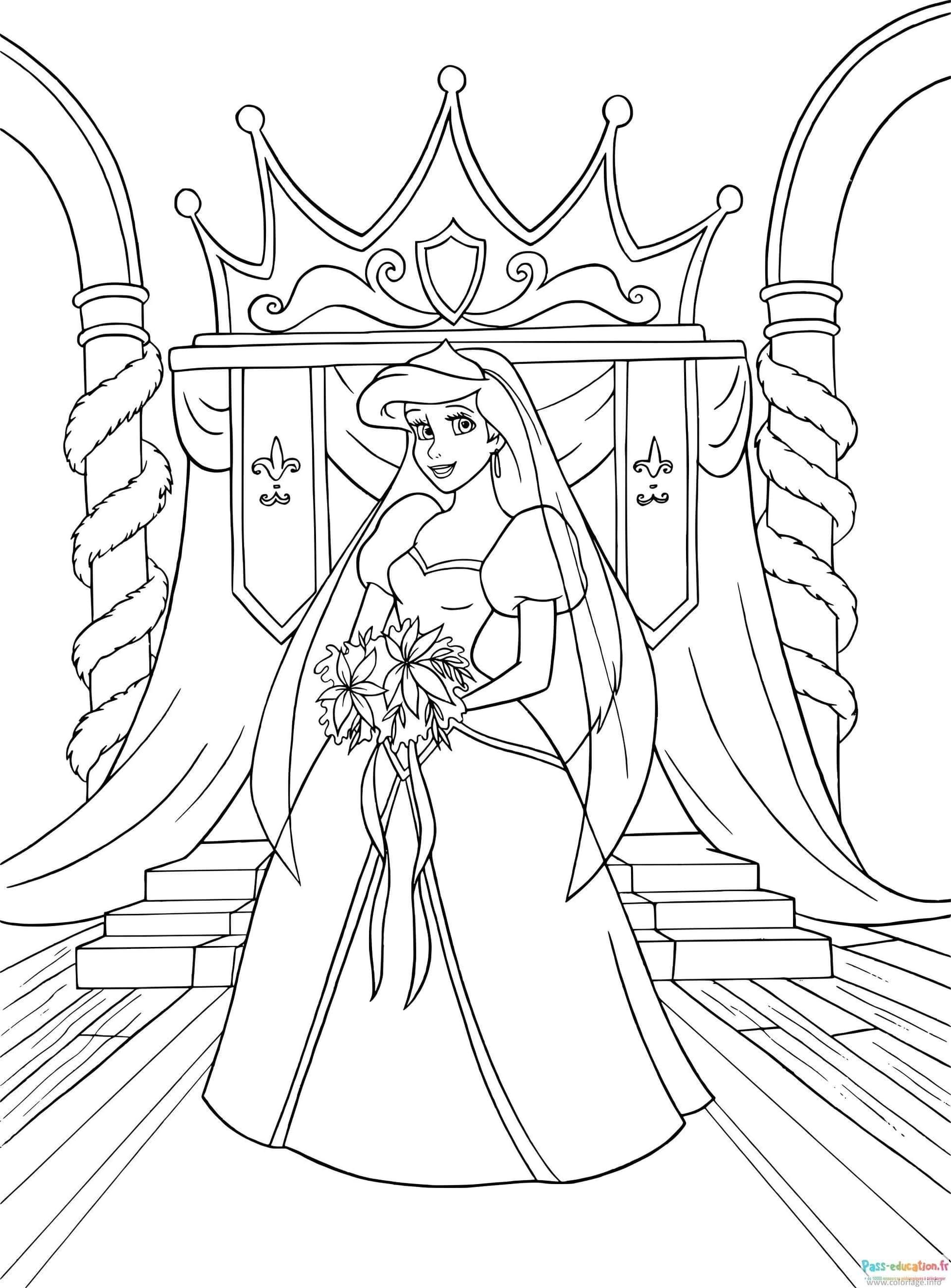 Coloriage Mariée royale à imprimer et colorier