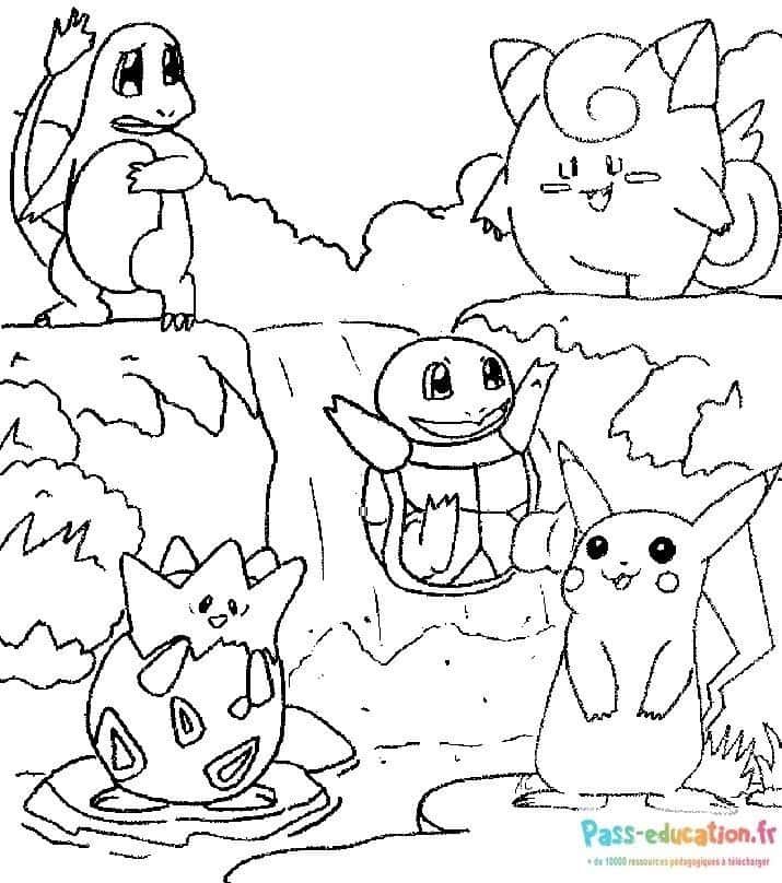 Coloriage Pokémon amis à imprimer et colorier
