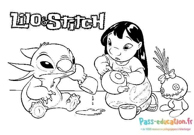 Coloriage Lilo et Stitch à imprimer et colorier